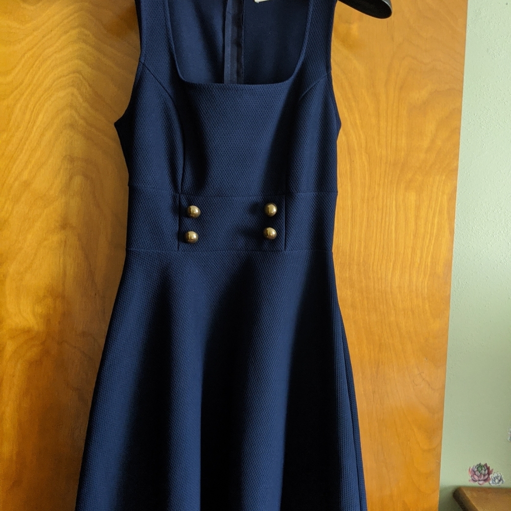 Small Fit and Flare navy dress
